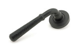 From The Anvil Hammered Newbury Plain Lever Door Handle - Round Rosette - 53mm - Matte Black