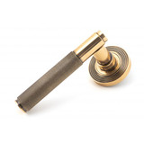 From The Anvil Brompton Beehive Lever Door Handle - Round Rosette - 53mm - Polished Bronze