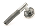 From The Anvil Brompton Beehive Lever Door Handle - Round Rosette - 53mm - Pewter Patina
