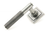 From The Anvil Brompton Square Lever Door Handle - Square Rosette - 53mm - Pewter Patina