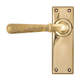 From The Anvil Hammered Newbury Lever Door Handle - 152 x 50mm - Aged Brass
