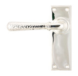 From The Anvil Hammered Newbury Lever Door Handle - 152 x 50mm - Polished Nickel