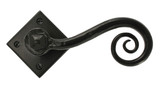 From The Anvil Monkey Tail Lever Door Handle - Diamond Rosette - 52mm - Black