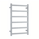 Thermogroup Budget Straight Square Ladder Heated Towel Rail - 240V - 6 Bar - Polished Stainless Steel