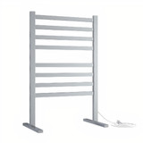 Thermogroup Straight Flat Freestanding Heated Towel Rail - 240V - 8 Bar - Polished Stainless Steel