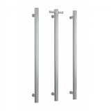 Thermogroup Straight Round Vertical Heated Towel Rail - 12V - Brushed Stainless Steel