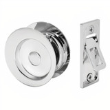 Gainsborough Circular Cavity Sliding Door Handle - Passage Set - Bright Chrome
