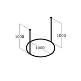CB Ideal Shower Curtain Rail - Circular with 2 Ceiling Supports