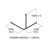 CB Ideal Shower Curtain Rail - Corner with Single Ceiling Support