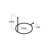 CB Ideal Shower Curtain Rail - Circular with Single Ceiling & Wall Support