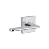 Viaggio Brezza Lever Door Handle - Quadrato Hammered Rosette - 64mm - Bright Chrome
