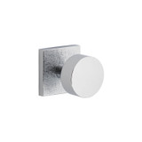 Viaggio Circolo Door Knob - Quadrato Linen Rosette - 64mm - Bright Chrome