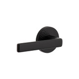 Viaggio Lusso Lever Door Handle - Circolo Hammered Rosette - 64mm - Satin Black
