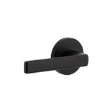 Viaggio Lusso Lever Door Handle - Circolo Linen Rosette - 64mm - Satin Black
