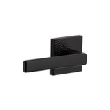 Viaggio Lusso Lever Door Handle - Quadrato Hammered Rosette - 64mm - Satin Black