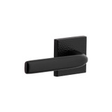Viaggio Bella Lever Door Handle - Quadrato Hammered Rosette - 64mm - Satin Black