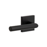 Viaggio Moderno Lever Door Handle - Quadrato Leather Rosette - 64mm - Satin Black
