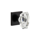Viaggio Stella Crystal Door Knob - Quadrato Rosette - 64mm - Satin Black