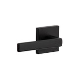 Viaggio Lusso Lever Door Handle - Quadrato Linen Rosette - 64mm - Satin Black