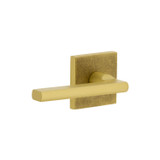 Viaggio Milano Lever Door Handle - Quadrato Linen Rosette - 64mm - Satin Brass