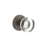 Viaggio Circolo Crystal Door Knob - Circolo Hammered Rosette - 64mm - Titanium Grey