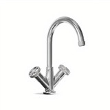 Nicolazzi Z3306 Modena Arena Gooseneck Twinner Kitchen Mixer Tap - Swivel Spout