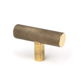 From The Anvil Brompton T Bar Cabinet Knob - 50mm - Aged Brass