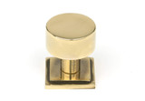 From The Anvil Kelso Cabinet Knob with Square Backplate - Aged Brass