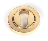 From The Anvil Round Plain Euro Cylinder Escutcheon - 53mm - Unlacquered Polished Brass