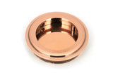 From The Anvil Art Deco Round Sliding Door Flush Pull - Polished Bronze