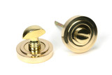 From The Anvil Round Art Deco Privacy Turn - 53mm/5mm Spindle - Unlacquered Polished Brass