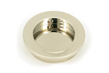 From The Anvil Plain Round Sliding Door Flush Pull - Polished Nickel