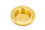 From The Anvil Plain Round Sliding Door Flush Pull - Unlacquered Polished Brass