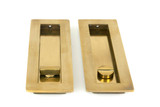 From The Anvil Plain Cavity Sliding Door Handle - Privacy Set - Aged Brass