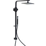 Fienza Jet Twin Shower Rail Tap with Waterfall Head - 200mm Rose - Matte Black