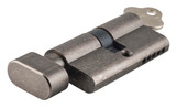 Tradco/Iver Euro Cylinder (C4) with Thumbturn - 5 Pin/65mm - Rumbled Nickel