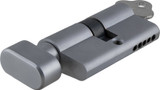 Tradco/Iver Euro Cylinder (C4) with Thumbturn - 5 Pin/65mm - Satin Chrome