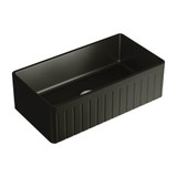 Fienza Benson Ribbed Butler Sink - 830 x 255 x 450mm - Matte Black