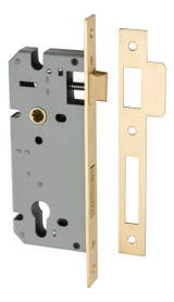 Iver Euro 85 Mortice Lock - 45mm Backset - Brushed Gold PVD