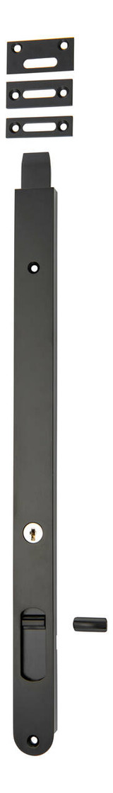 Iver Locking Flush Bolt - 400 x 28mm - Matte Black