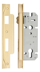 Iver Rebated Euro Roller Lock - 45mm Backset - Brushed Gold PVD