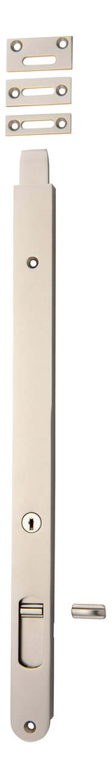 Iver Locking Flush Bolt - 400 x 28mm - Satin Nickel