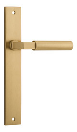 Iver Berlin Lever Door Handle - Rectangular Plate - 240 x 38mm - Brushed Brass