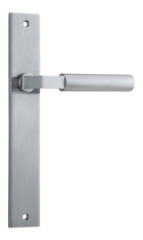 Iver Berlin Lever Door Handle - Rectangular Plate - 240 x 38mm - Brushed Chrome
