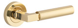 Iver Berlin Lever Door Handle - Round Rosette - 52mm - Polished Brass