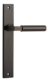 Iver Berlin Lever Door Handle - Rectangular Plate - 240 x 38mm - Signature Brass