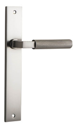 Iver Brunswick Lever Door Handle - Rectangular Plate - 240 x 38mm - Satin Nickel