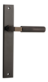 Iver Brunswick Lever Door Handle - Rectangular Plate - 240 x 38mm - Signature Brass