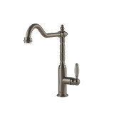 Turner Hastings Providence Kitchen Mixer Tap - Single Porcelain Lever - Swivel Spout - Brushed Nickel