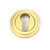 From The Anvil Art Deco Euro Cylinder Escutcheon - 53mm - Satin Brass
